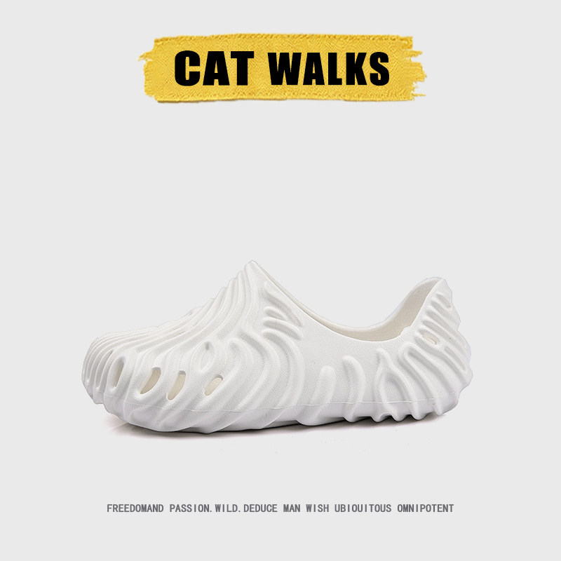 美国CATwalks洞洞鞋男夏季透气防滑一脚蹬休闲轻便鸟巢拖鞋沙滩鞋