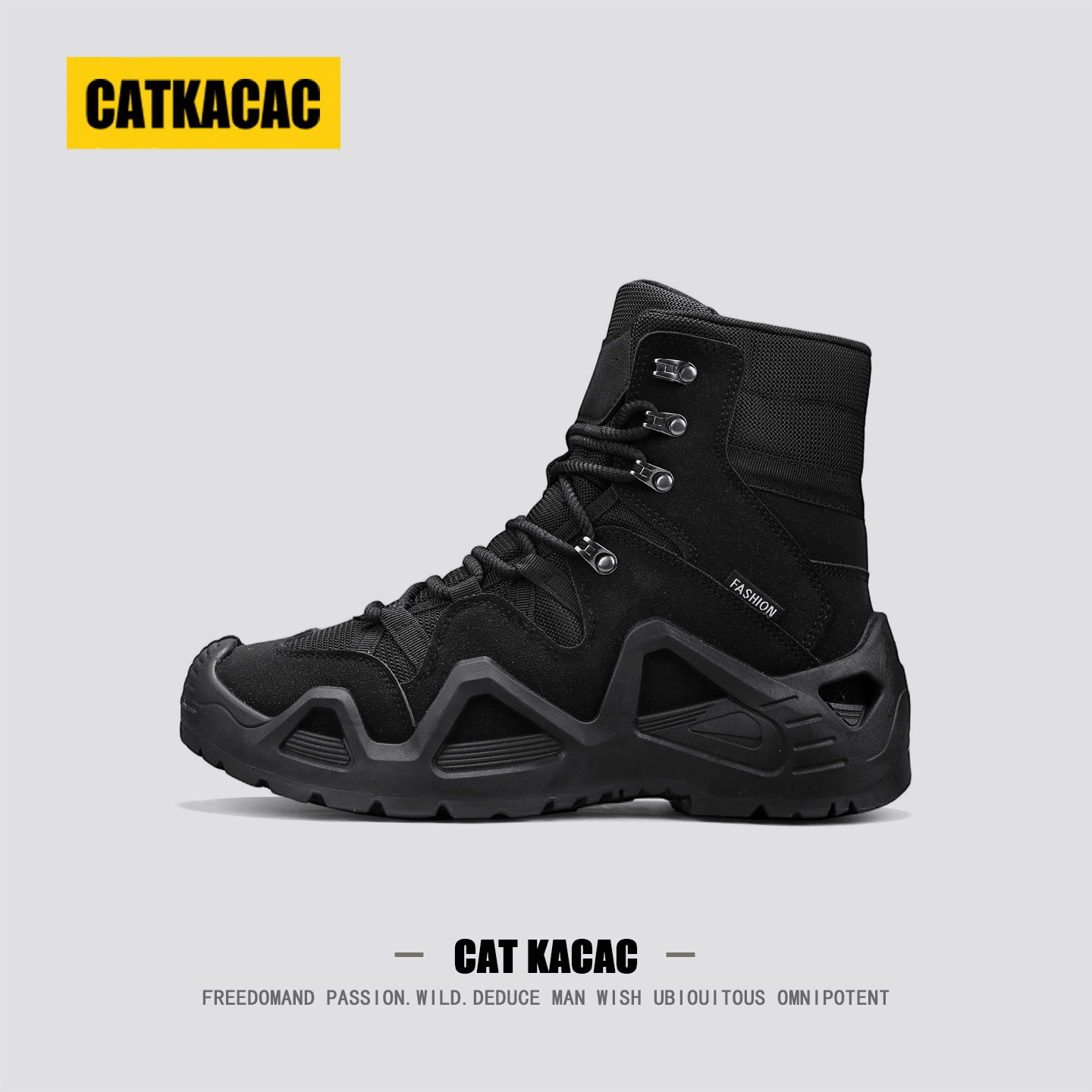 美国CATKACAC男鞋秋季2025新款高帮增高高级感男士休闲马丁工装靴