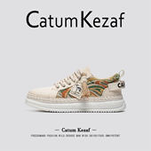 2026夏季 美国CatumKezaf男鞋 新款 休闲板鞋 男 潮牌帆布鞋 复古纹样