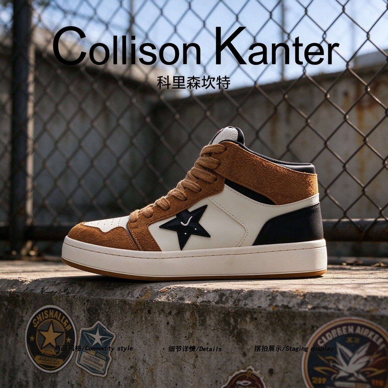 【时尚高街】CollisonKanter2026秋季高帮星星板鞋男港风运动潮鞋