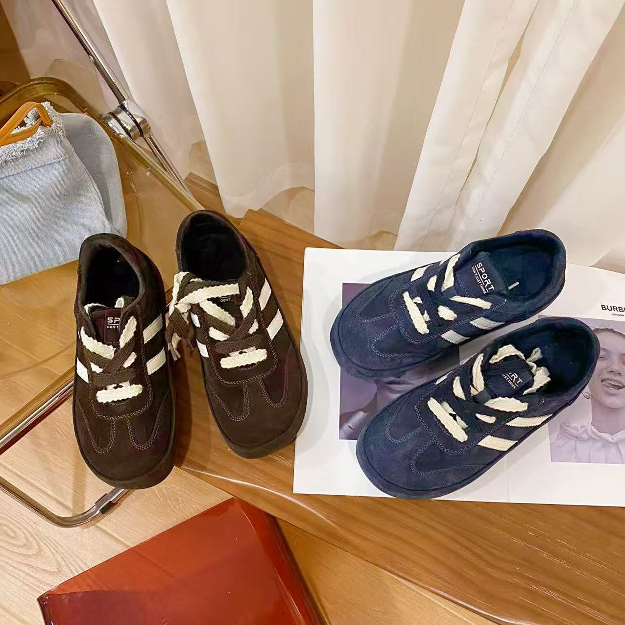 韩版真皮时尚休闲运动鞋女