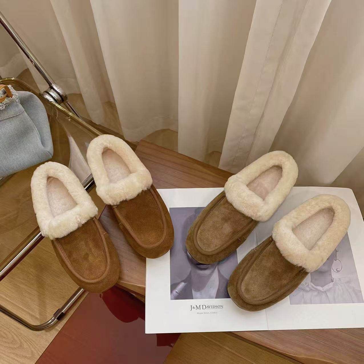 VK定制 韩版时尚真皮羊毛保暖雪地靴女,女鞋,浅口单鞋,淘宝优惠券,粉丝福利购,淘宝优惠卷