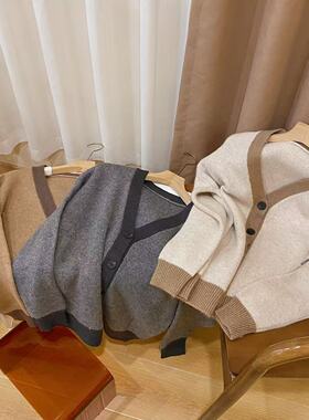 VK定制 韩版蜜熊绒V领开衫23823