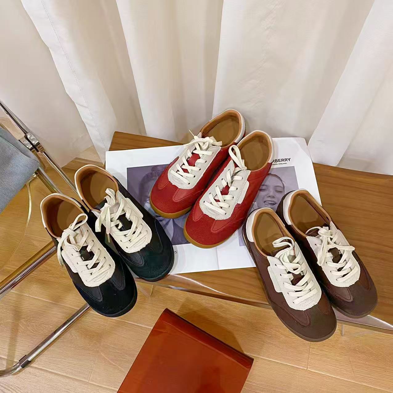 韩版真皮时尚休闲运动鞋女