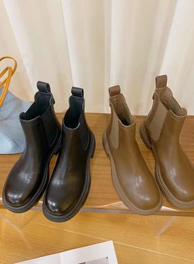 VK定制 韩版里外全皮时尚切尔西短靴女88016-6