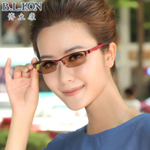 平光女款 半框户外潮变色电脑防辐射紫外线护目手机太阳镜近视眼镜