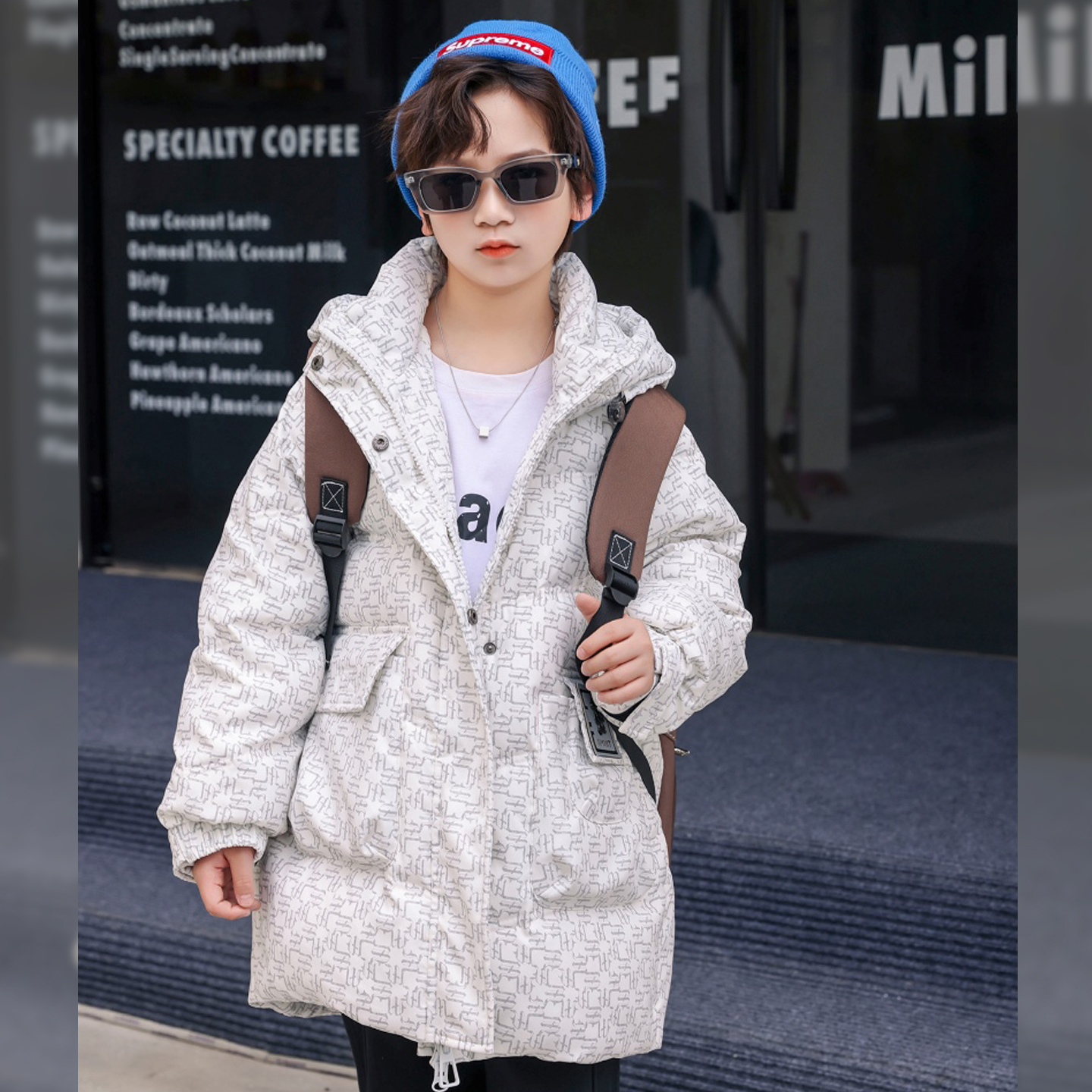 童装男童连帽羽绒服2025新款儿童90白鸭绒外套冬款小男孩洋气时髦