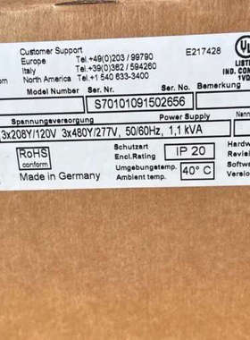 台州设备Danaher SERVOSTAR S70101-NA