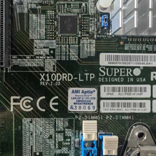 台州设备超微服务器主板，型号X10DRD-LTP，经典绿色ATX板型