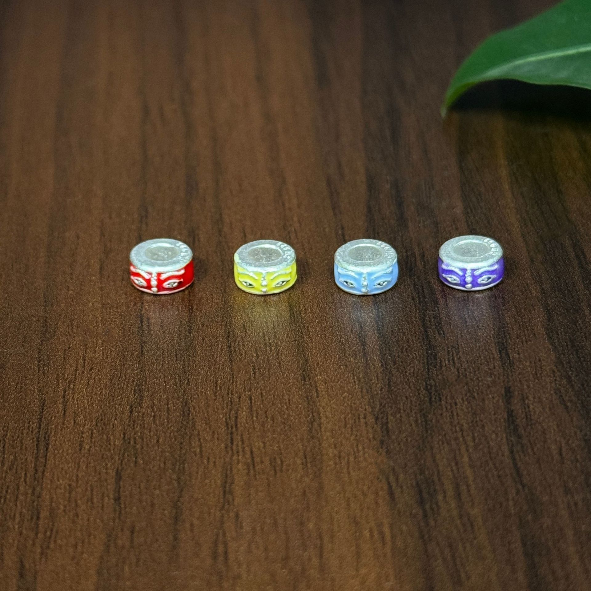 S999足银国风复古滴胶财神配件手工DIY手链项链隔珠串珠配件饰品