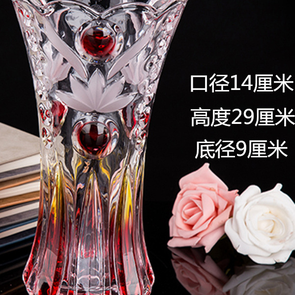 轻奢彩色大号家用富贵竹插花花瓶