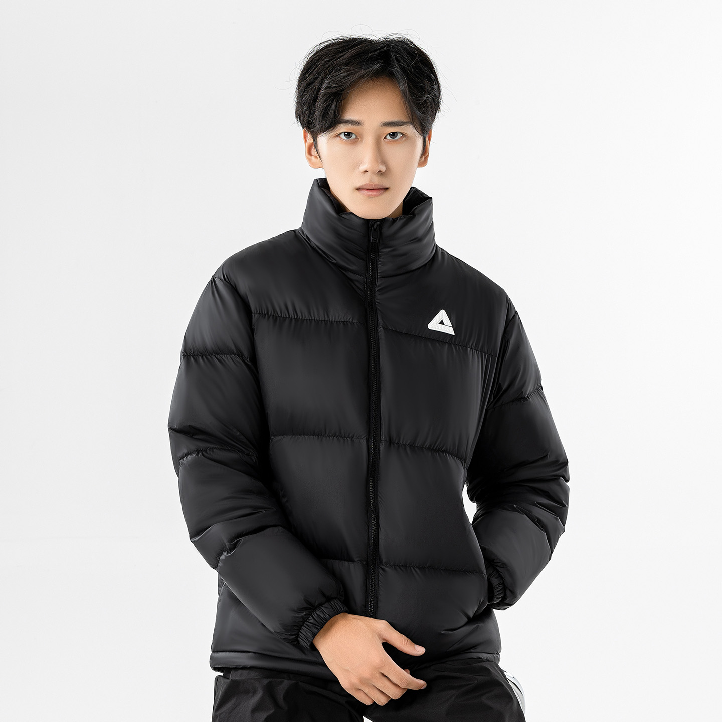 匹克羽绒服男士短款立领运动外套