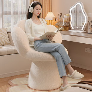 新款可旋转化妆凳子女生梳妆台专用椅子主卧室轻奢高级感美甲坐凳