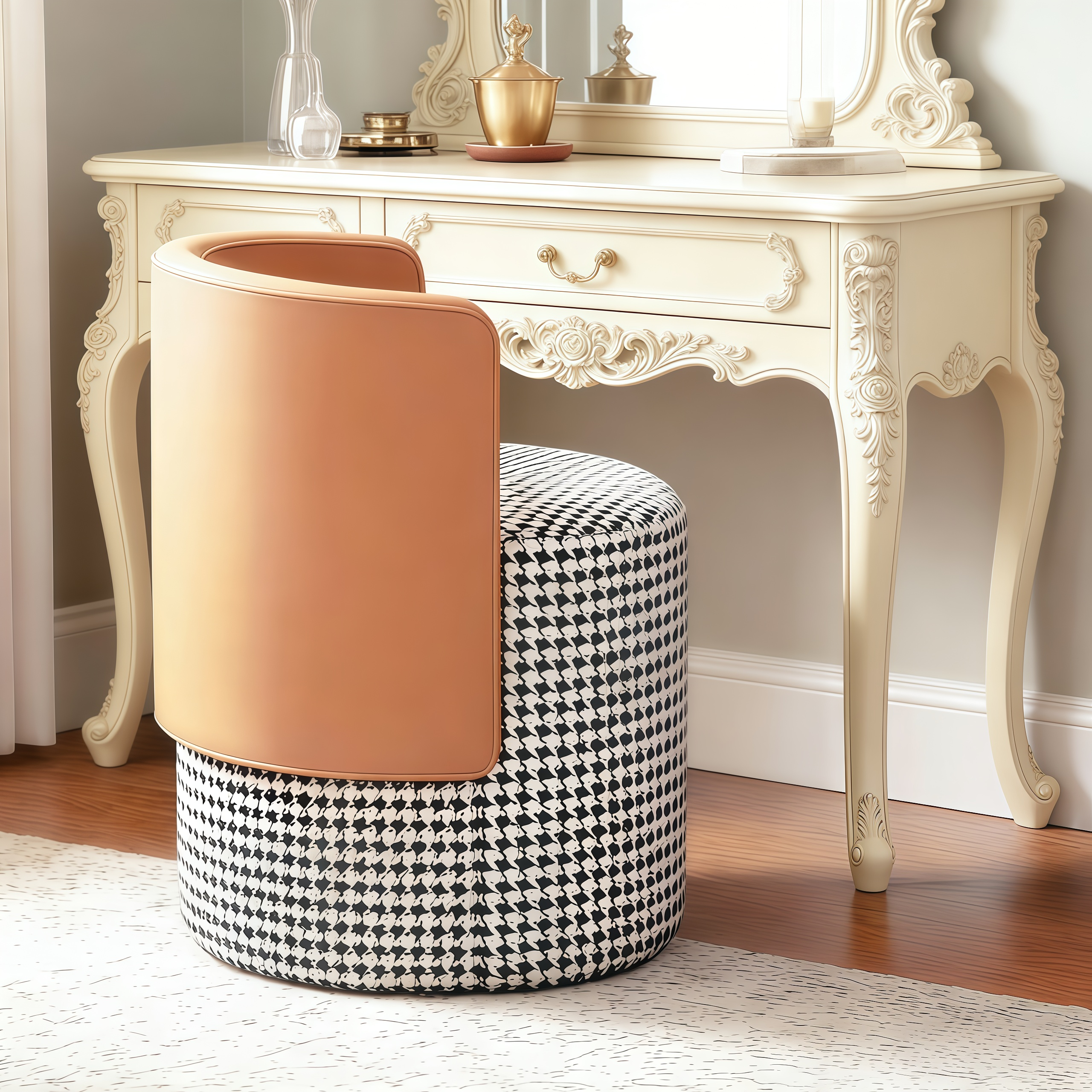 化妆凳梳妆台椅子女生卧室专用轻奢高级感2026新款靠背可旋转美甲,住宅家具,梳妆凳,淘宝优惠券,粉丝福利购,淘宝优惠卷