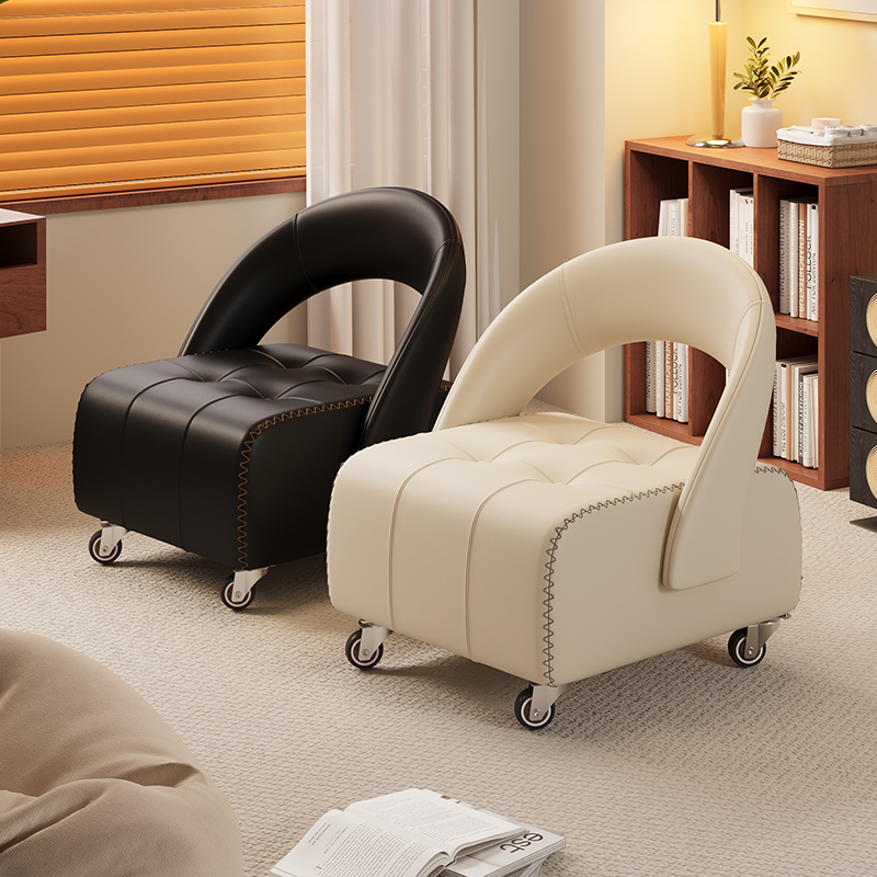 小凳子滑轮移动矮凳家用万向轮靠背沙发凳入户换鞋小椅子实木板凳