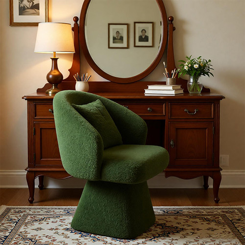 化妆台椅子家用轻奢高级感梳妆台专用女生主卧室可旋转美甲坐凳子