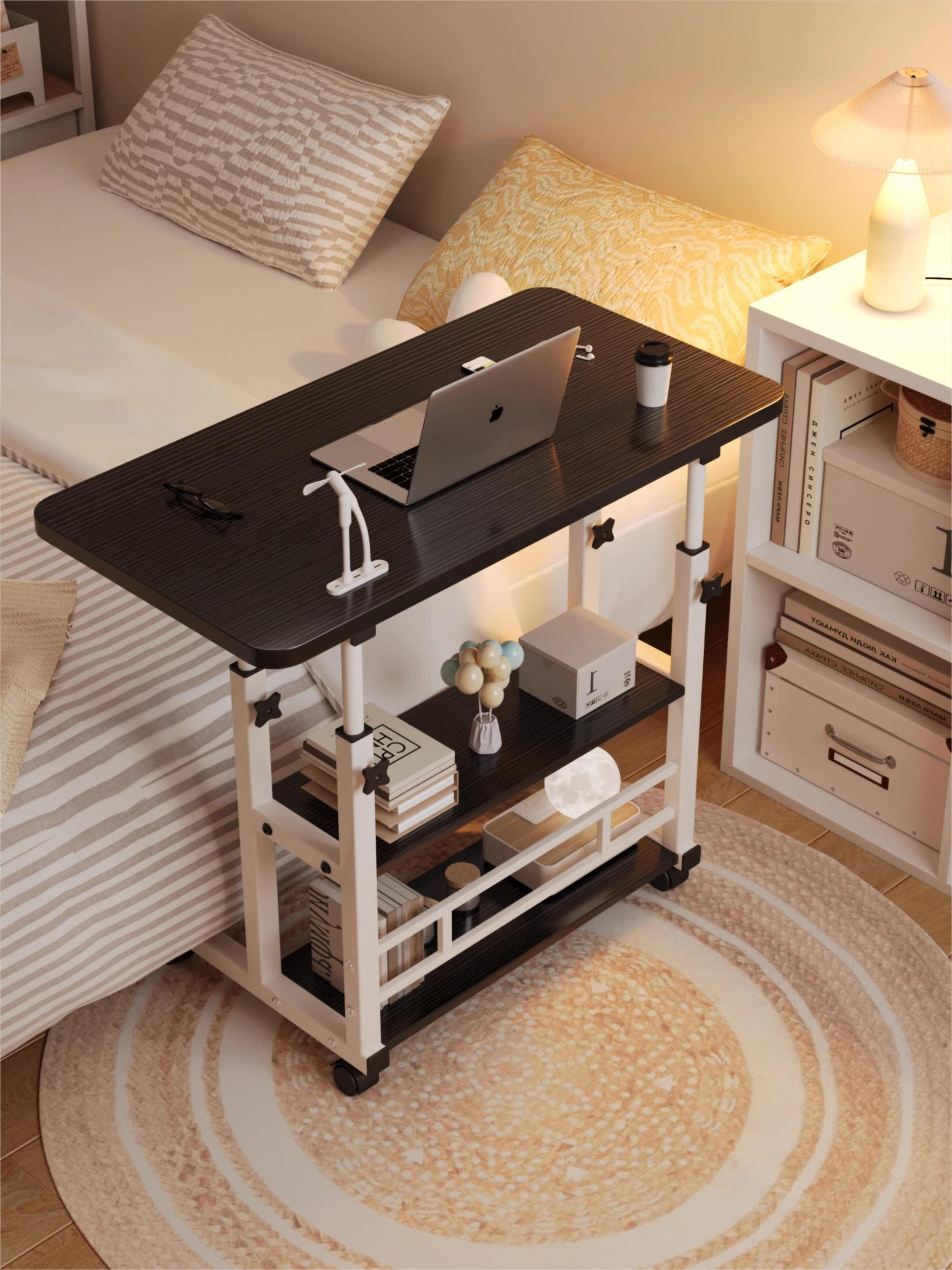 床边桌可移动家用卧室学生书桌简约小桌子简易升降宿舍懒人电脑桌