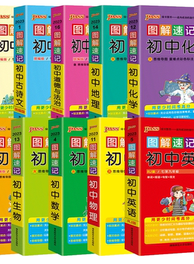 pass绿卡图书图解速记初中英语生物地理知识点汇总考点速记人教版七八九年级初一初二初三中考复习资料口袋书