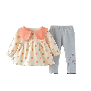 儿童春季裙子新款女童洋气纯棉两件套宝宝衣服婴儿春天小童套装潮