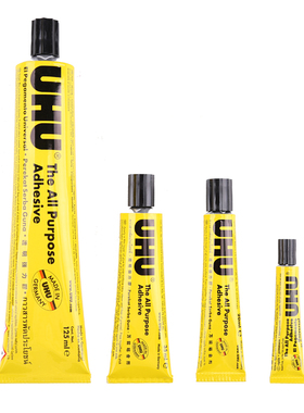 德国进口UHU强力胶水透明软性万能胶补鞋粘鞋子的专用鞋胶木头木材模型玻璃金属粘铁多功能DIY制作液体软U胶