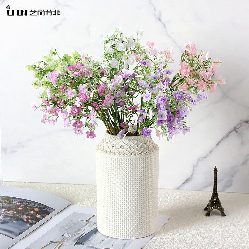 满天星仿真花绢花假花百合配花家居摆件桌面插花花艺配件装饰摆件