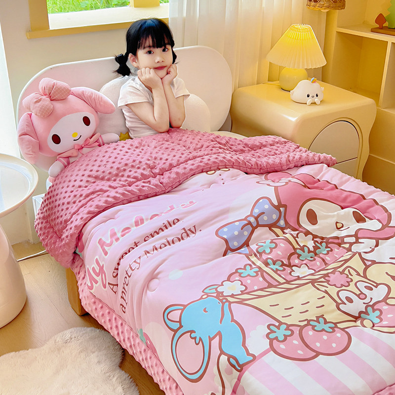 针织夏被豆豆被春秋被儿童薄款被子加厚可机洗空调被库洛米幼儿园