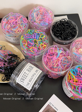 一次性小橡皮筋女扎头发绳简约可爱头绳网红黑色皮套加厚发圈头饰