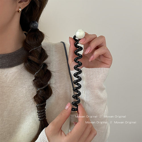 复古简约泡泡辫电话线发圈