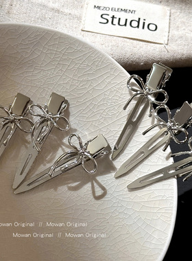 甜酷金属蝴蝶结侧边发夹女2026新款高端边夹前额刘海发卡夹子头饰