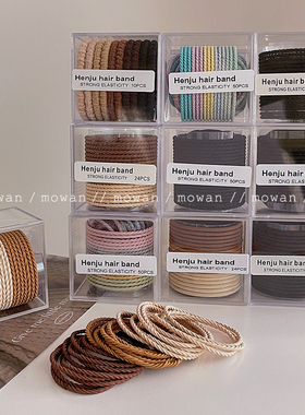 日系简约头绳女橡皮筋发圈高弹力耐用气质扎头发马尾黑色发绳皮套