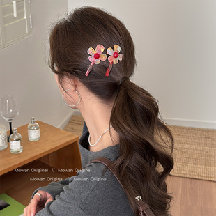 韩系醋酸花朵发夹女士2026新款高端后脑勺半扎发夹子发卡精致发饰