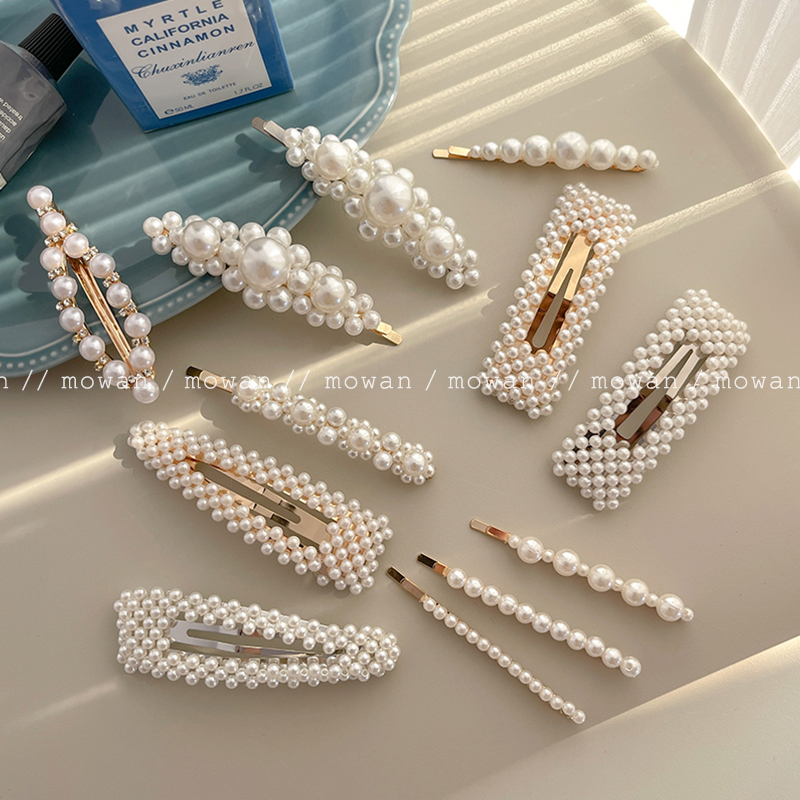 珍珠发夹女碎发侧边刘海前额发卡