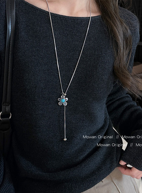 仿虎眼石花朵吊坠项链