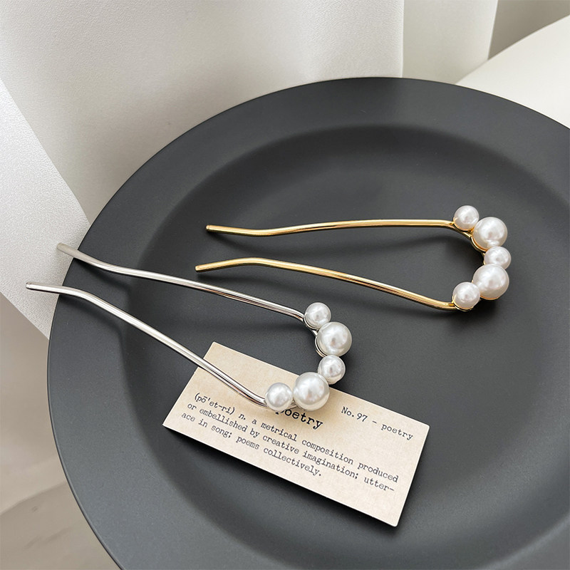 u形仿珍珠发簪高级感简约现代日常盘发懒人丸子头神器发钗簪子女,饰品/流行首饰/时尚饰品新,发饰,淘宝优惠券,粉丝福利购,淘宝优惠卷