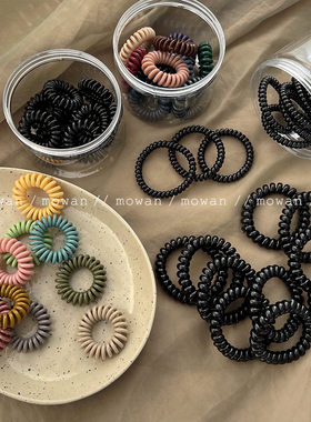 韩国电话线发绳发圈气质无痕头绳网红发绳橡皮筋女扎头简约头饰