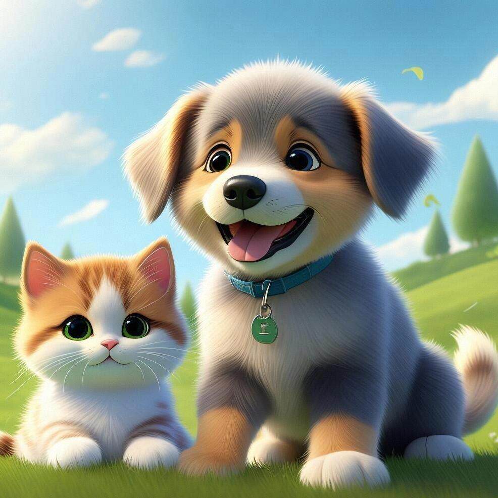 治愈系可爱小猫小狗防水装饰画