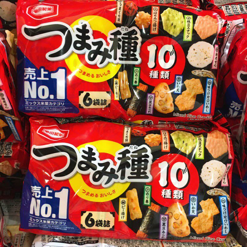 店主推荐日本进口龟田制果休闲什锦10种类混合米果零食6小袋130g