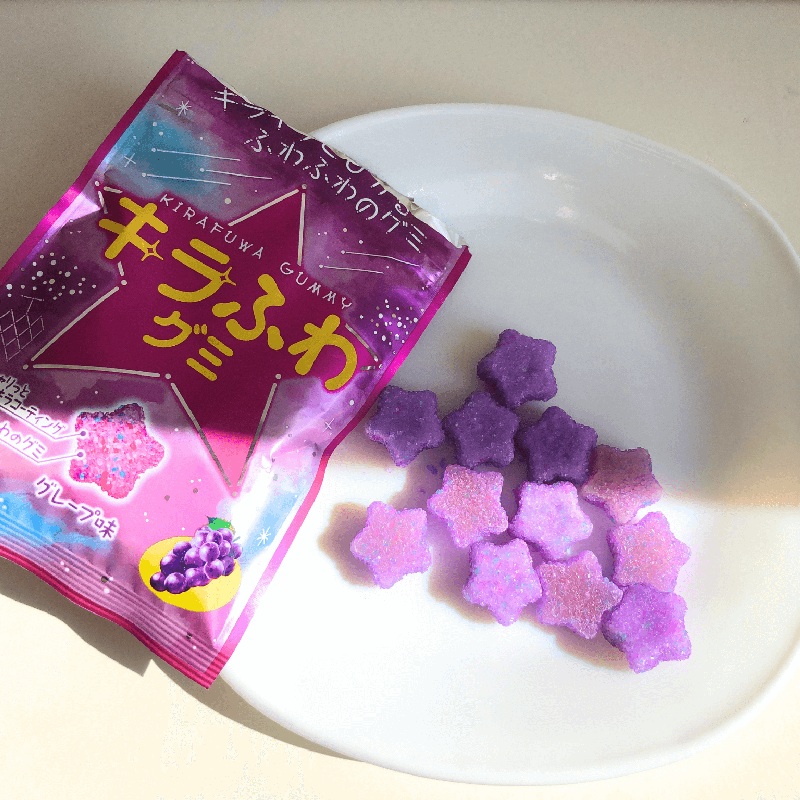 日本闪闪发光星星葡萄软糖 诺贝尔Nobel闪亮糖衣夹心软糖50g袋装