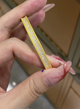 S925纯银法式滚边圆珠满钻手镯时尚轻奢气质满天星高级感手饰