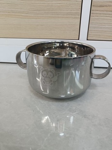 米斯316不锈钢儿童双柄碗多功能碗牛奶杯双耳宝宝不锈钢碗家用碗