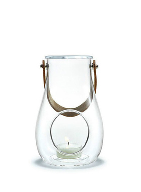 丹麦holmegaard创意无铅水晶玻璃防风灯笼烛台花器高16cm进口家用