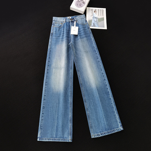 轻奢窄直筒显瘦高腰牛仔裤 D家 型正 颜色纯版 女26春秋 镇店推荐