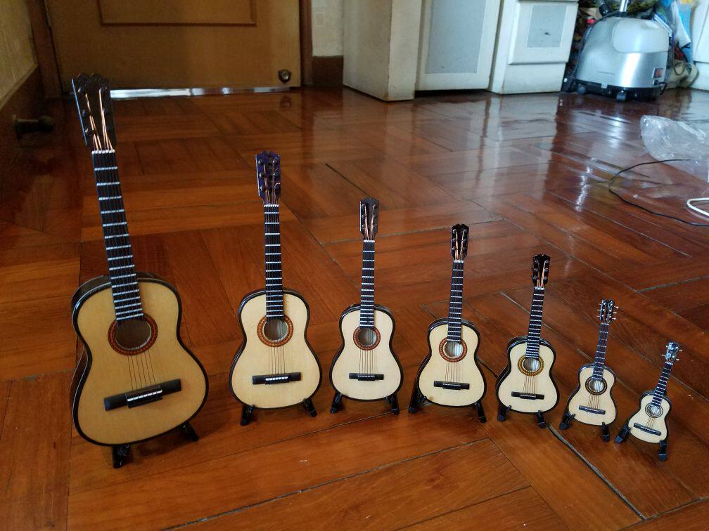 7件组合古典吉他模型摆件圣诞节礼物七夕礼物音乐礼品吉他爱好者