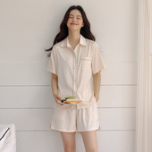 新款 薄款 冰丝睡衣女短袖 两件套高级轻奢时尚 家居服可外穿 短裤 夏季