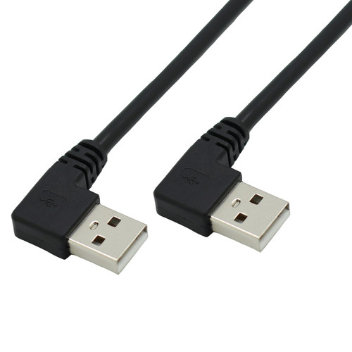 弯头USB公对公数据线USB弯头线双公头USB连接线左弯右弯90度直角USB2.0公转公弯头90度线USB双弯头数据充电线