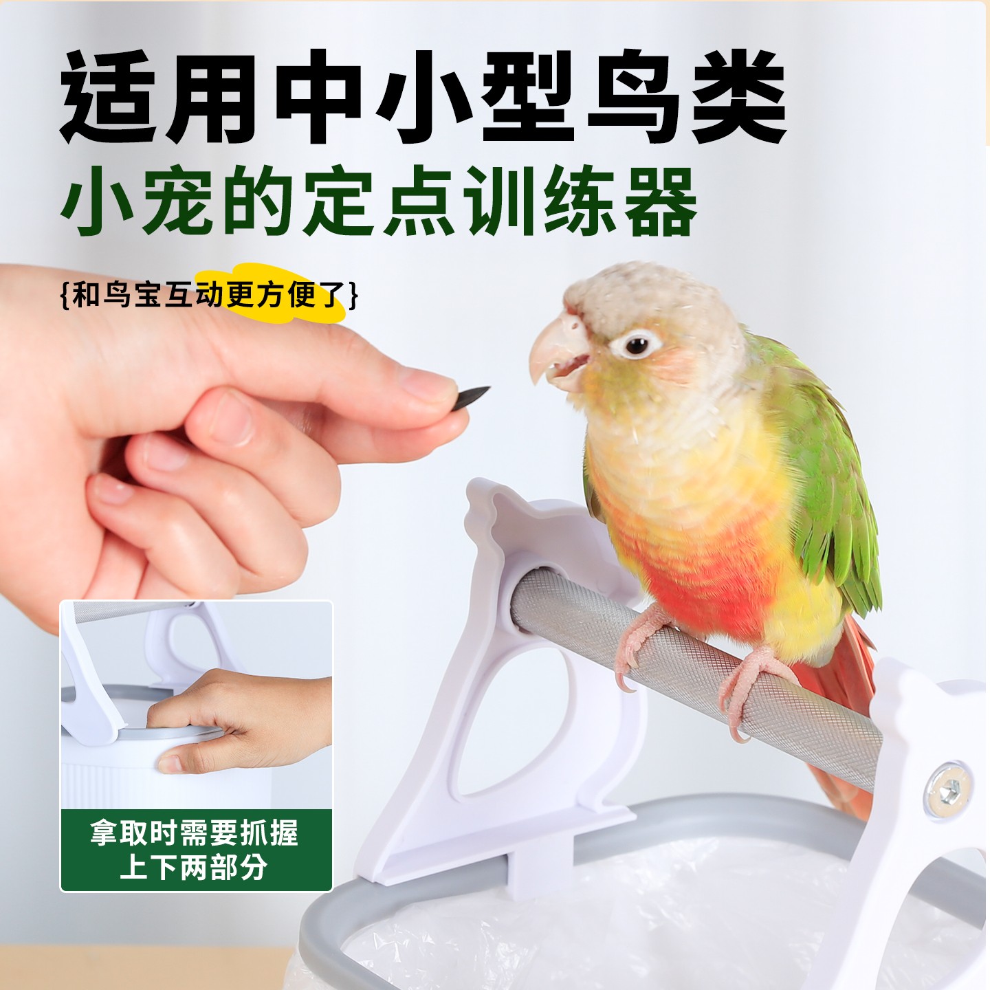 鹦鹉定点站架 排便训练站架互动平台虎皮牡丹玄凤小鹦鹉拉屎神器