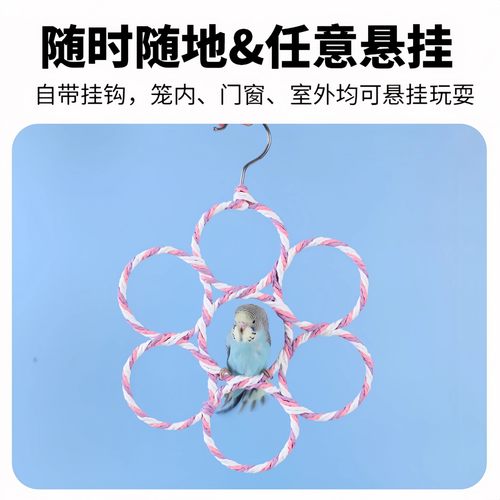鹦鹉攀爬网攀爬架啃咬攀爬绳小鸟虎皮牡丹小太阳站杆解闷自嗨玩具
