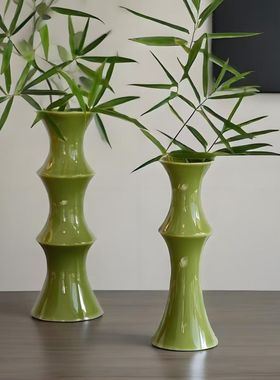 高级感花瓶摆件客厅插花轻奢高档中古风陶瓷花器电视柜家居装饰品