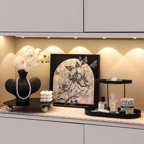 中古风玄关装饰摆件进门口收纳盒