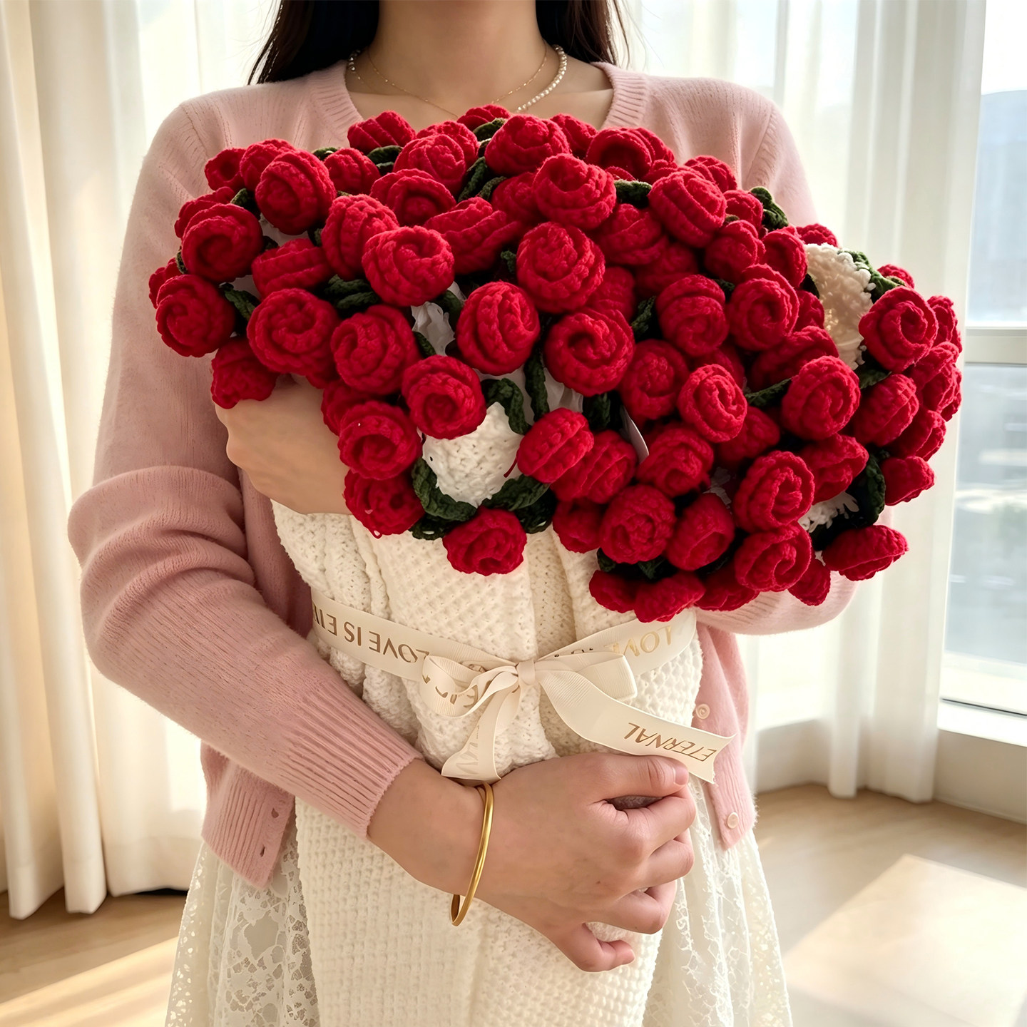 手捧花仿真花玫瑰花束毛毯520送女朋友高级感生日礼物女生母亲节